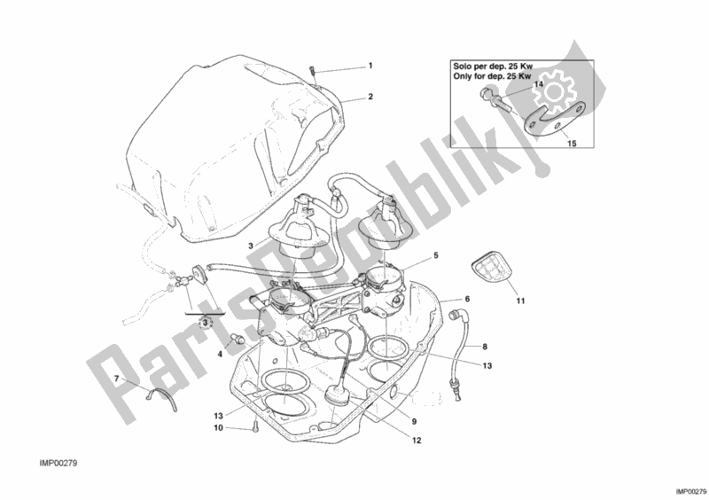 All parts for the Throttle Body of the Ducati Superbike 749 Dark 2006